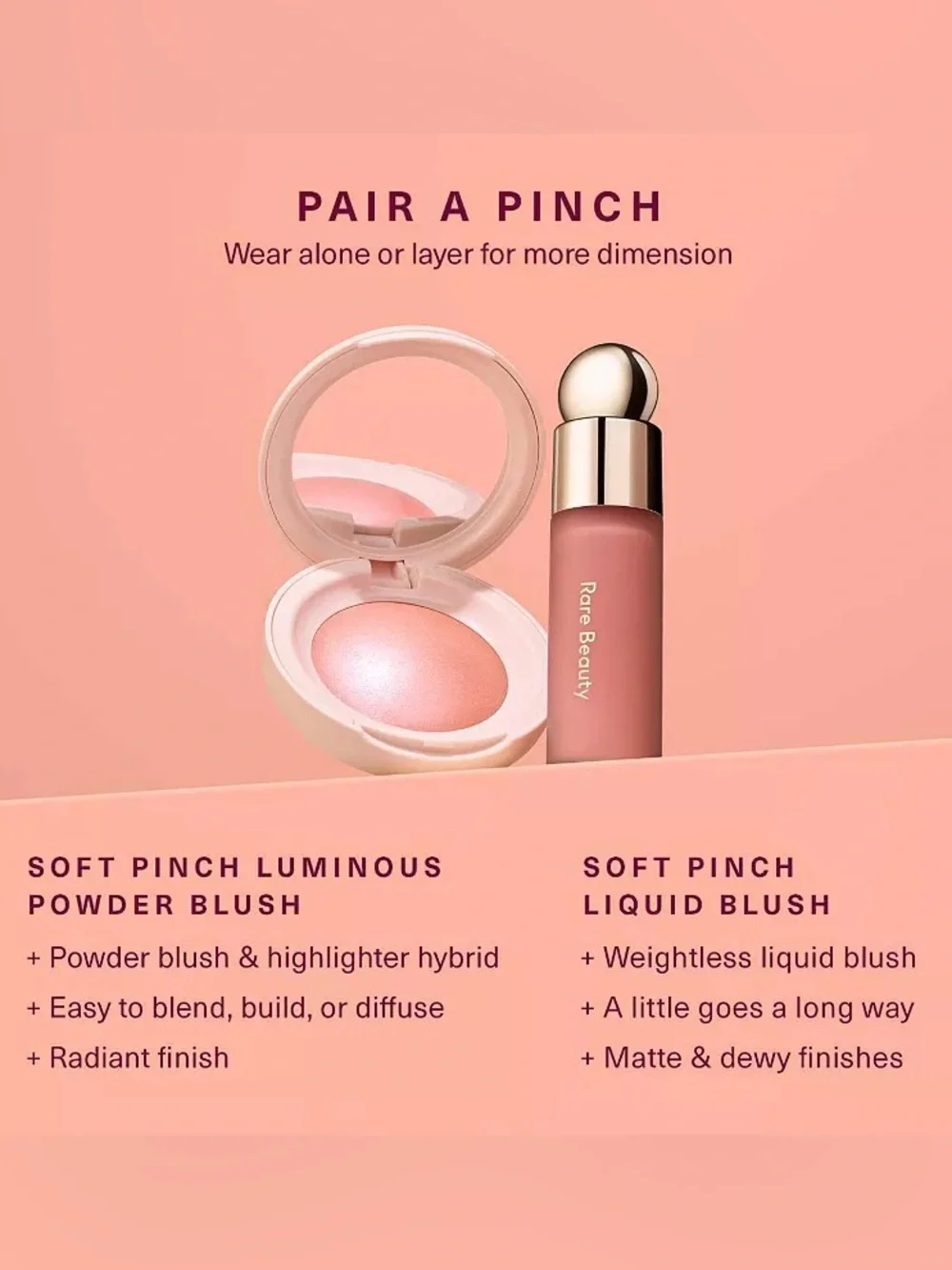 Rare Beauty Faith Soft Pinch Liquid Blush- matte deep berry, pigmented, vegan